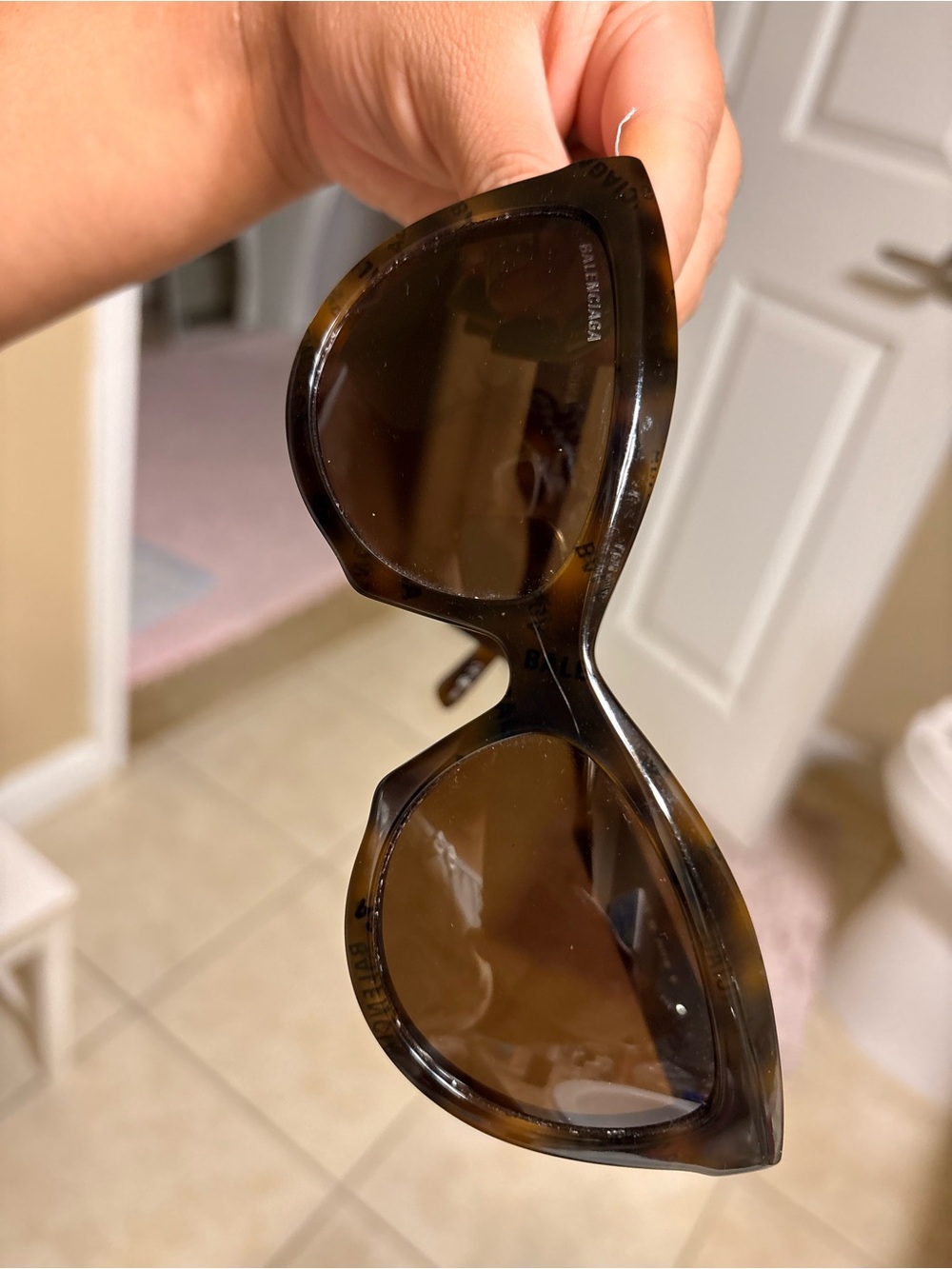Balenciaga Brown Tortoiseshell Women's Sunglasses